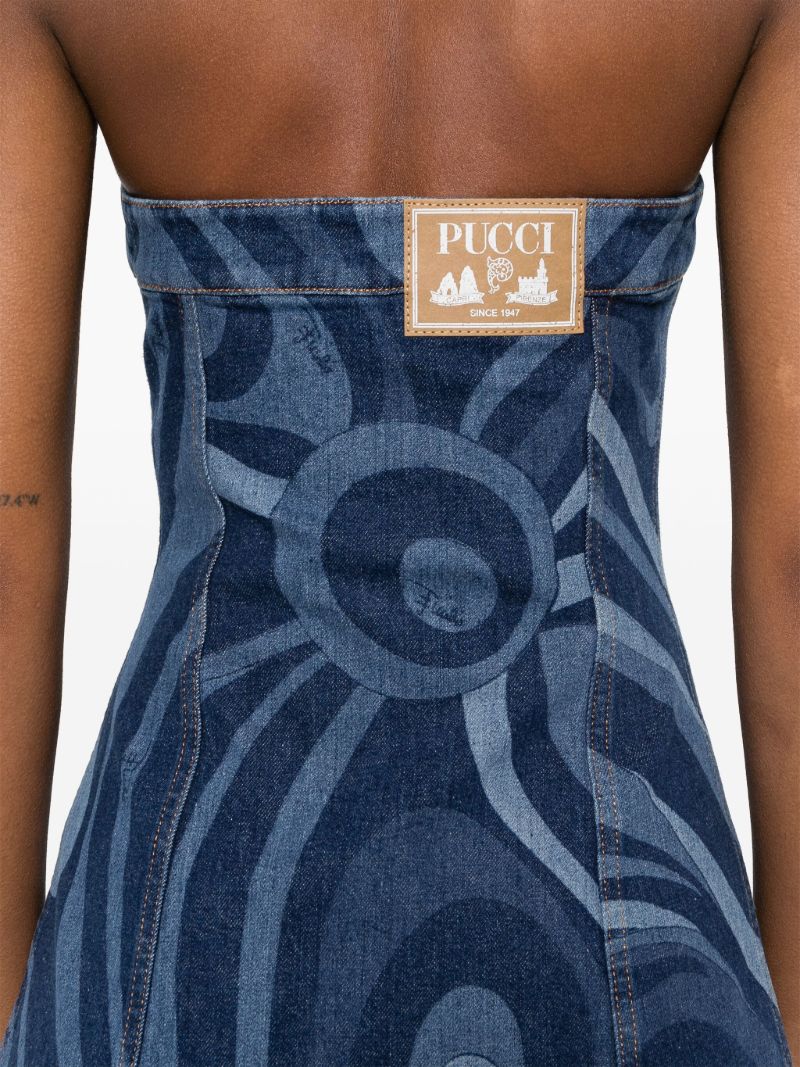 Blue Iride-print Dress