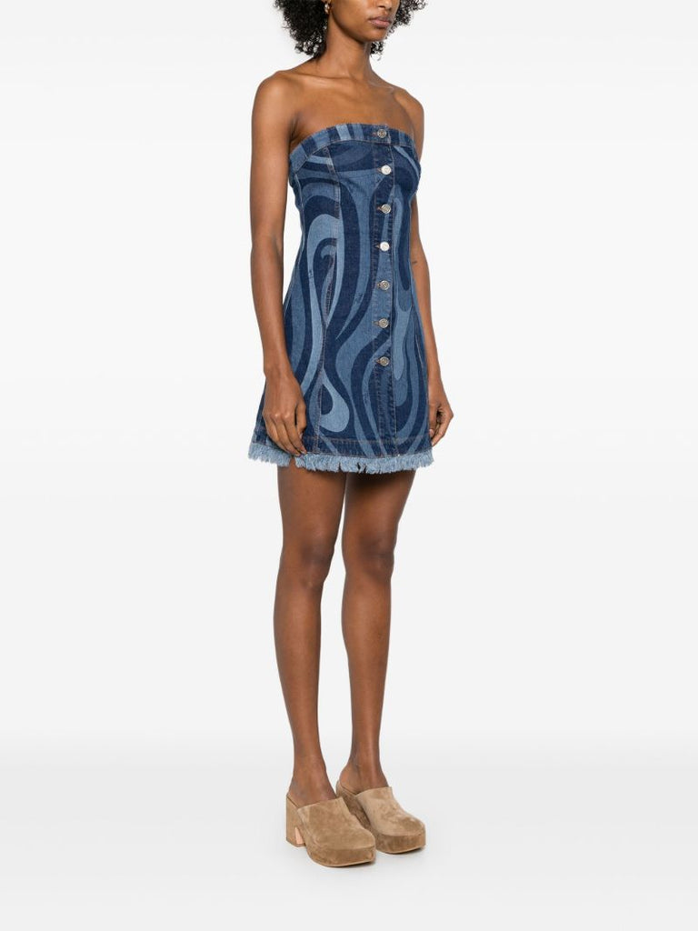 Blue Iride-print Dress