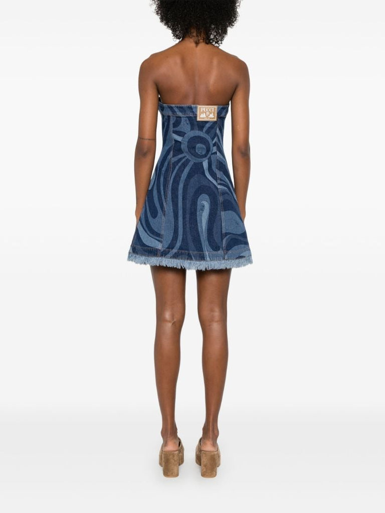 Blue Iride-print Dress