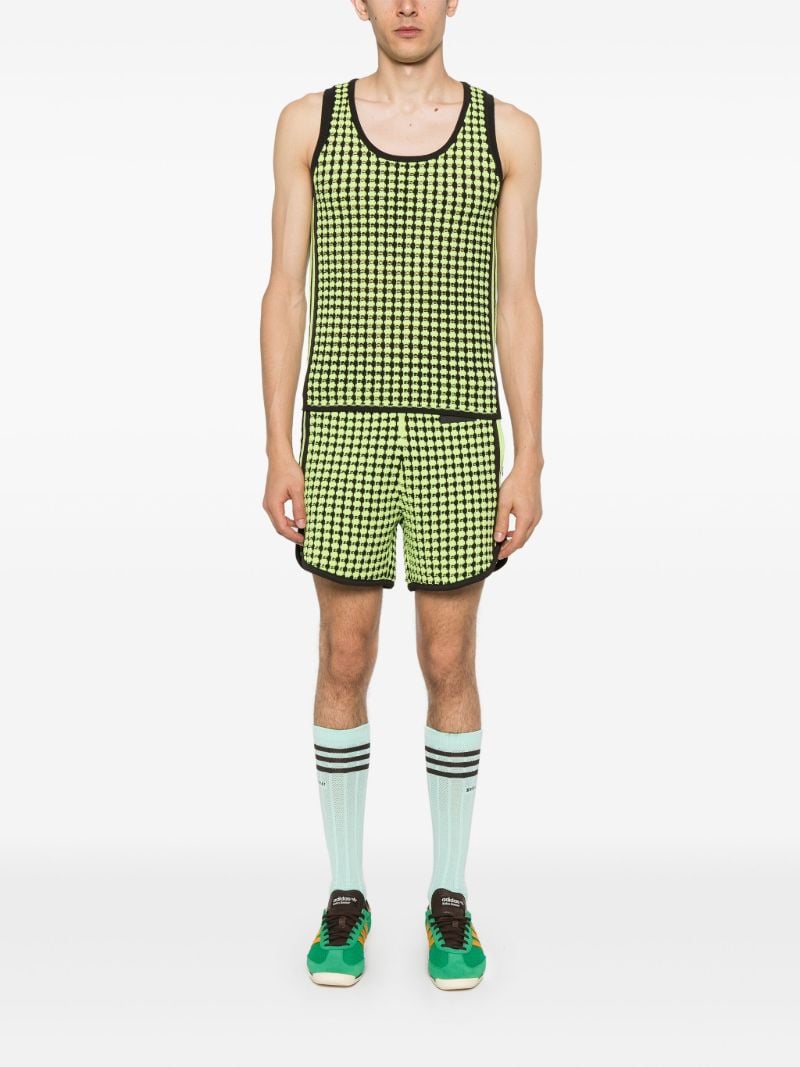 Green Crochet Track Shorts