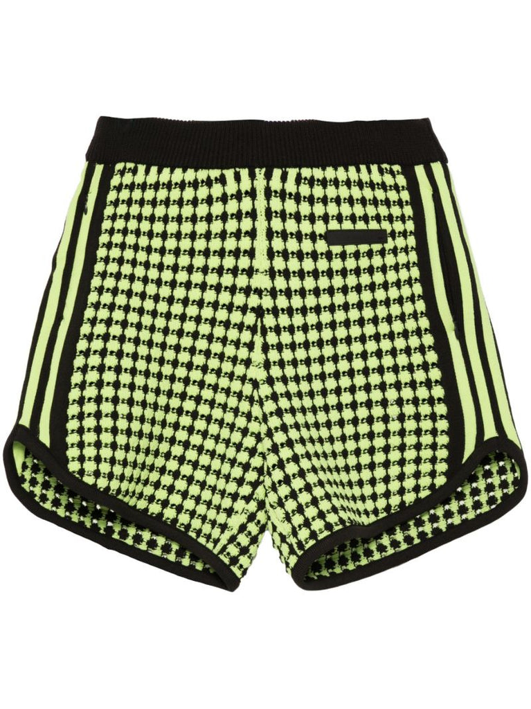 Green Crochet Track Shorts