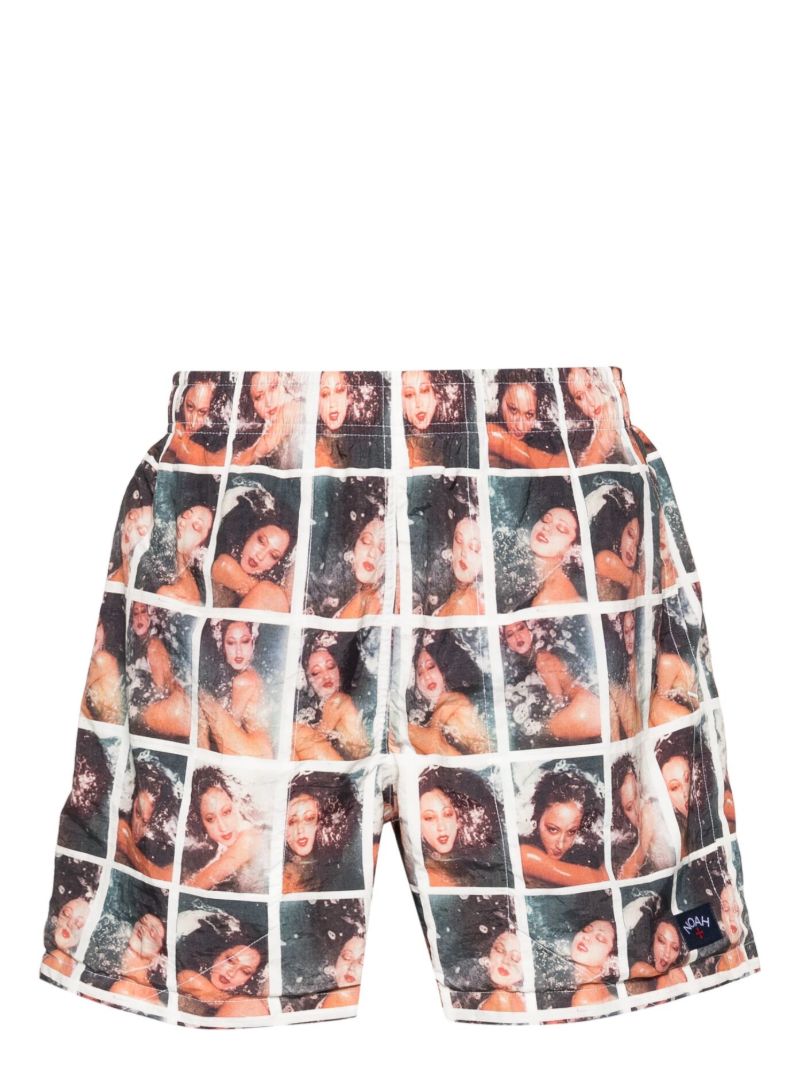 X Antonio Lopez White Photograph-print Swim Shorts
