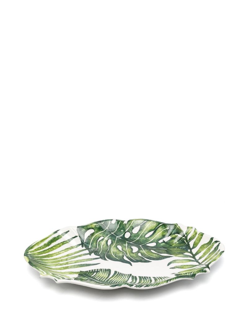 Green Leaves Ceramic Tray