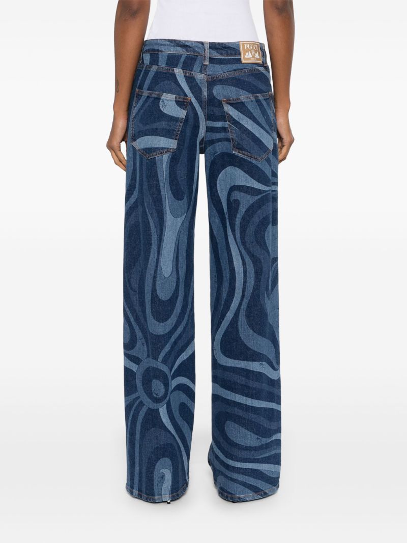 Blue Iride-print Jeans