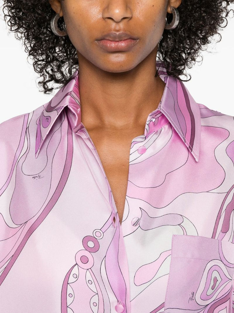 Pink Orchidee-print Shirt
