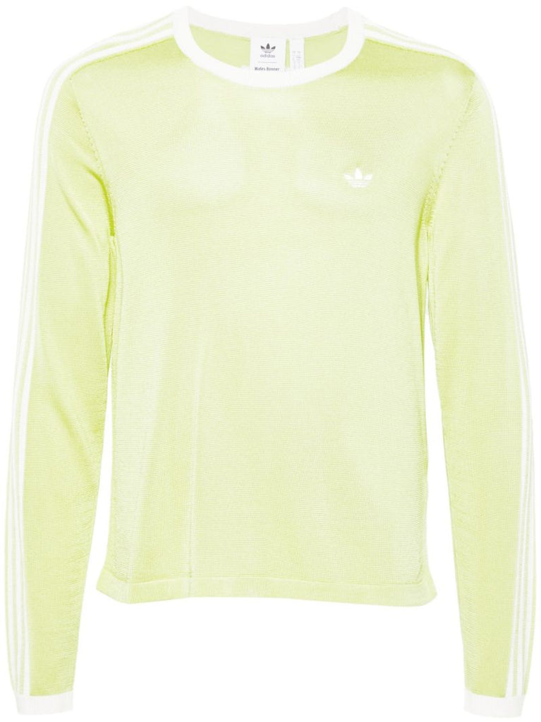 Green 3-stripes Crew-neck Sweater