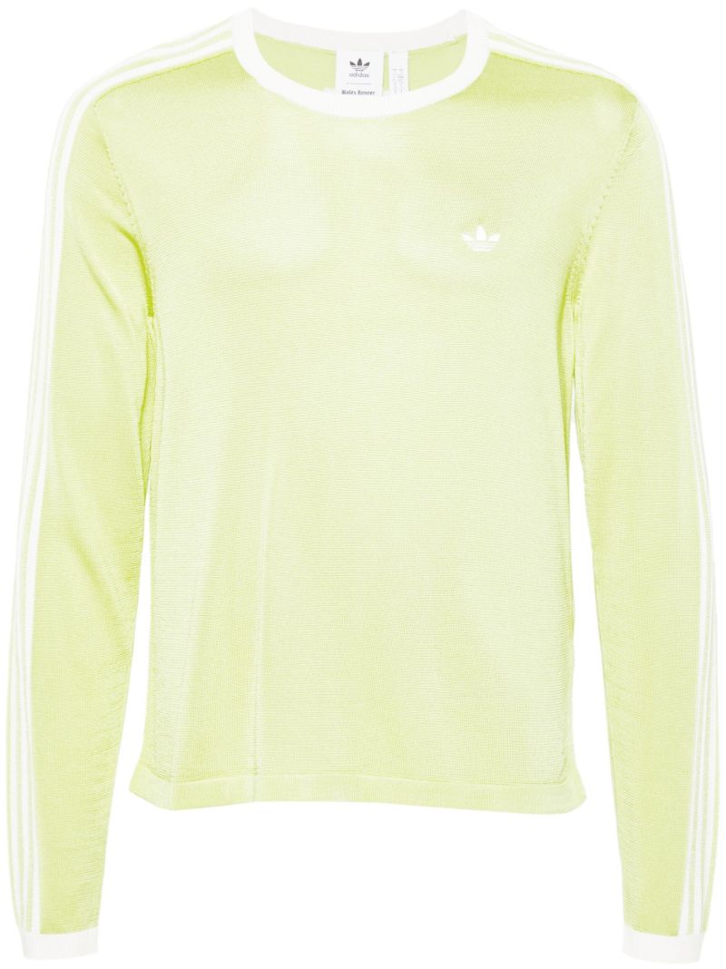 Green 3-stripes Crew-neck Sweater