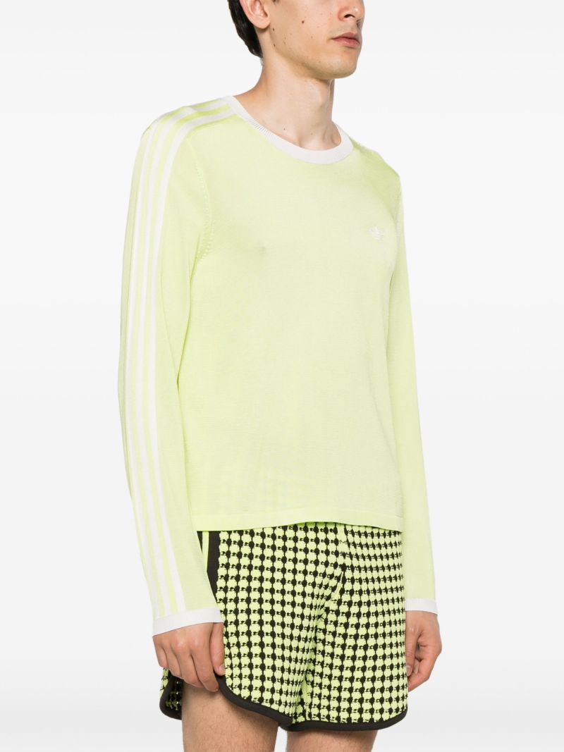 Green 3-stripes Crew-neck Sweater