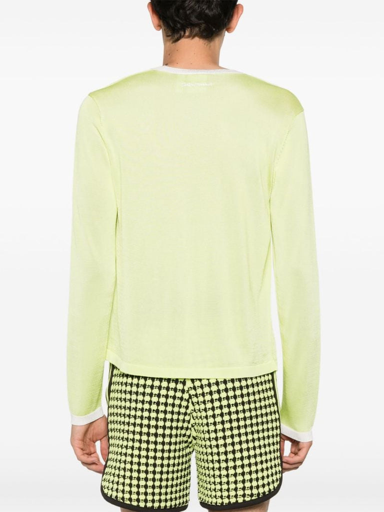 Green 3-stripes Crew-neck Sweater