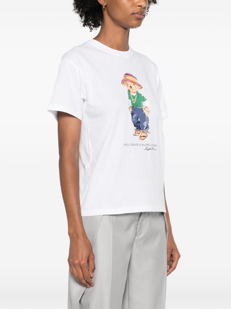 White Polo Bear Cotton T-shirt