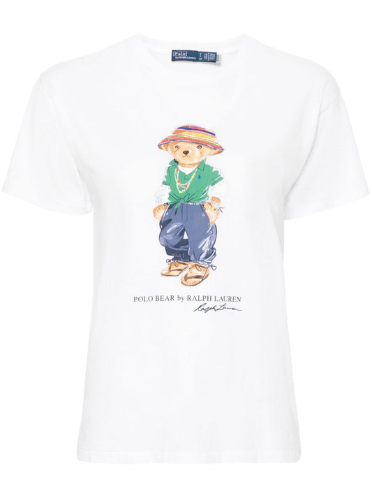 White Polo Bear Cotton T-shirt