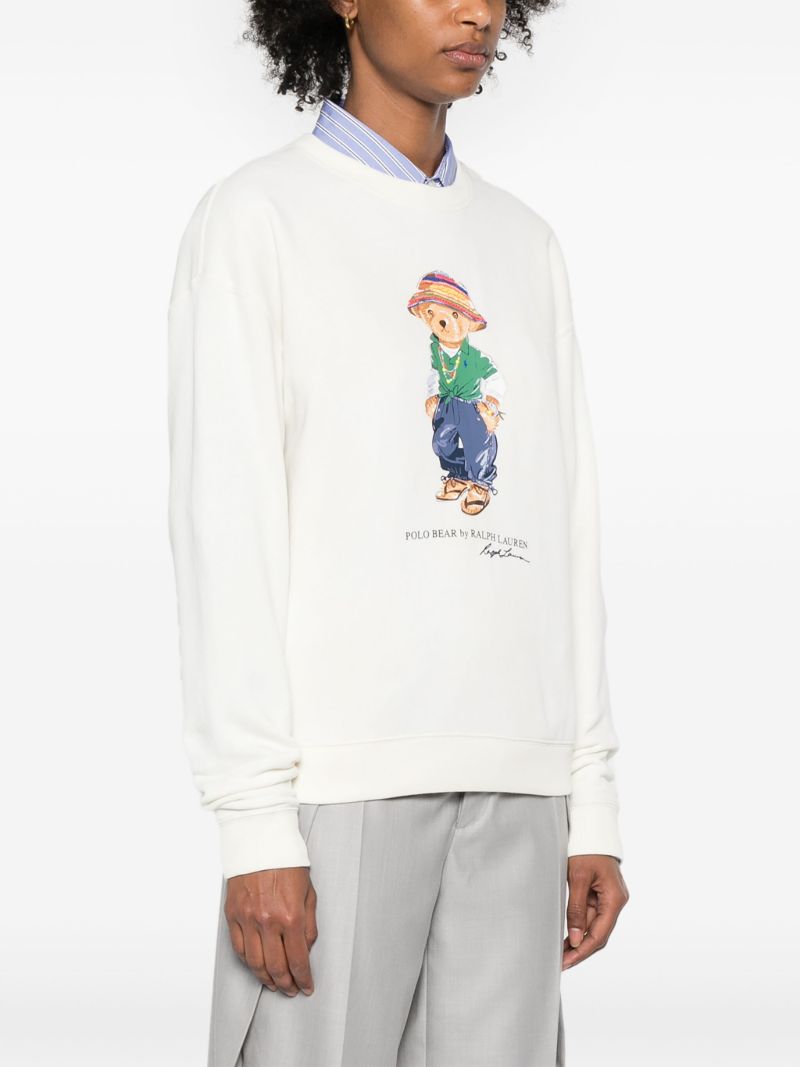 White Polo Bear-print Sweatshirt