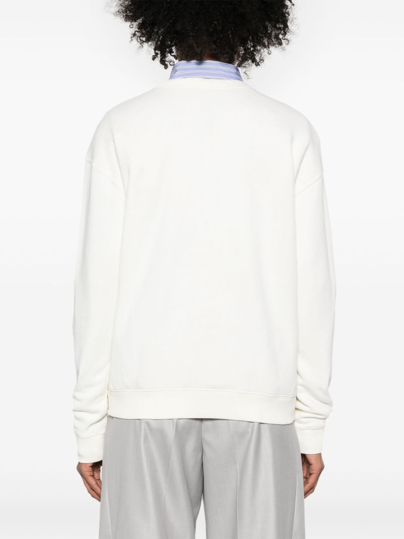 White Polo Bear-print Sweatshirt