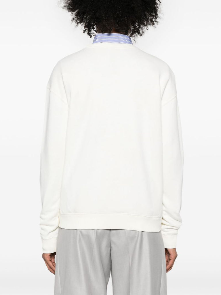 White Polo Bear-print Sweatshirt
