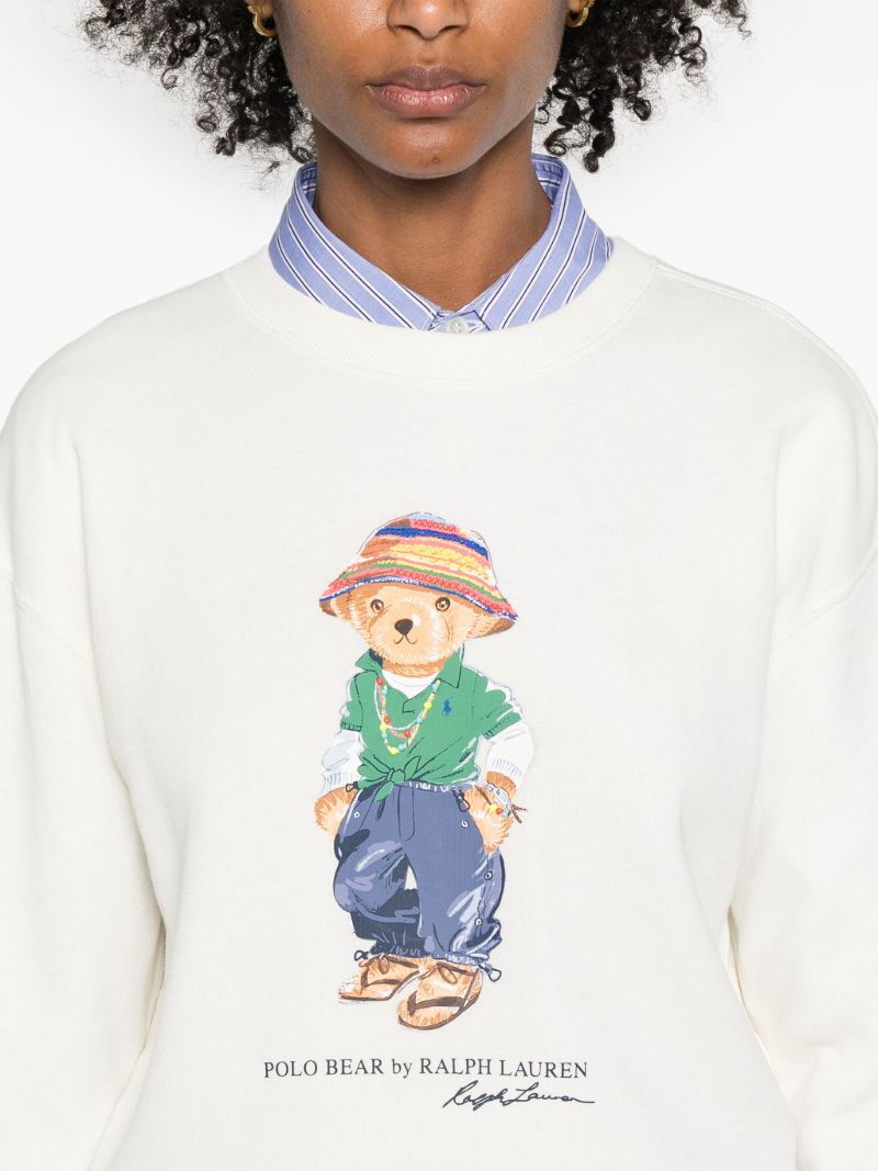 White Polo Bear-print Sweatshirt