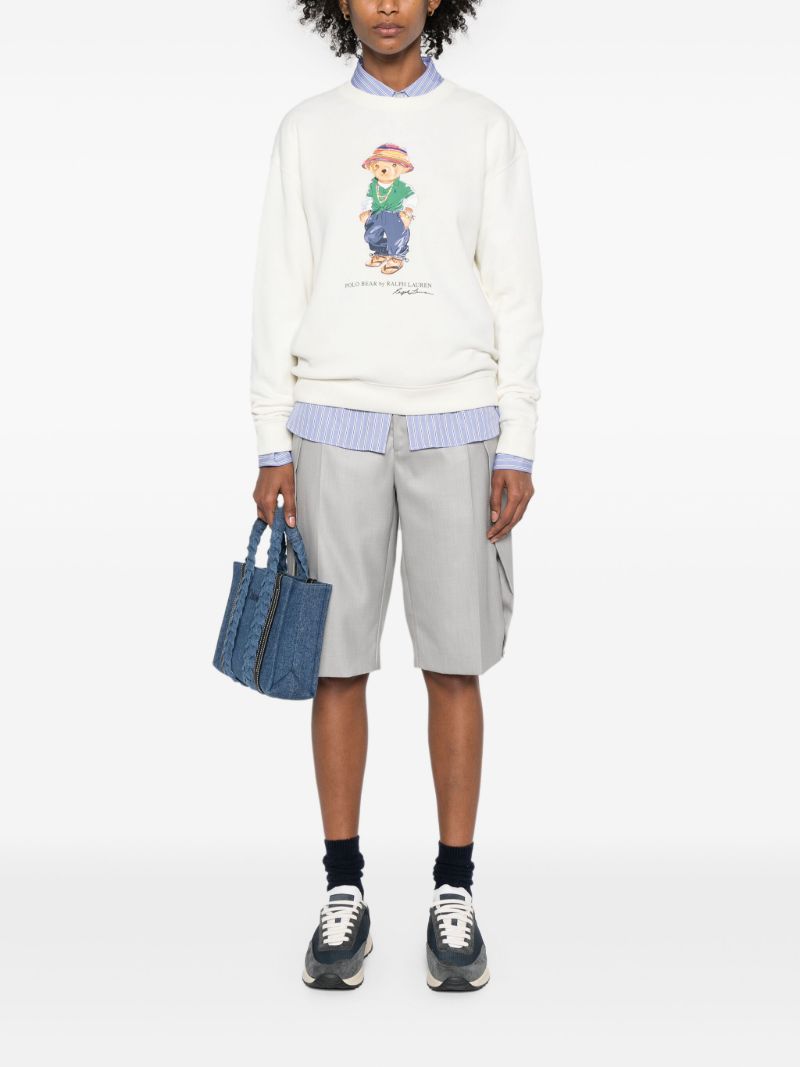 White Polo Bear-print Sweatshirt