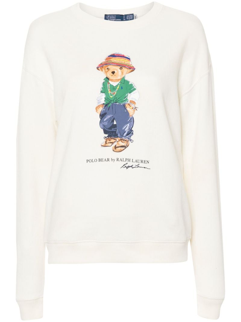 White Polo Bear-print Sweatshirt