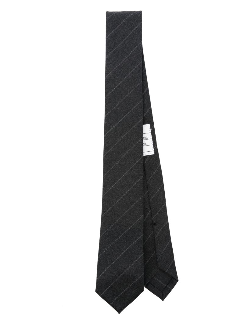 Grey Striped Wool Tie