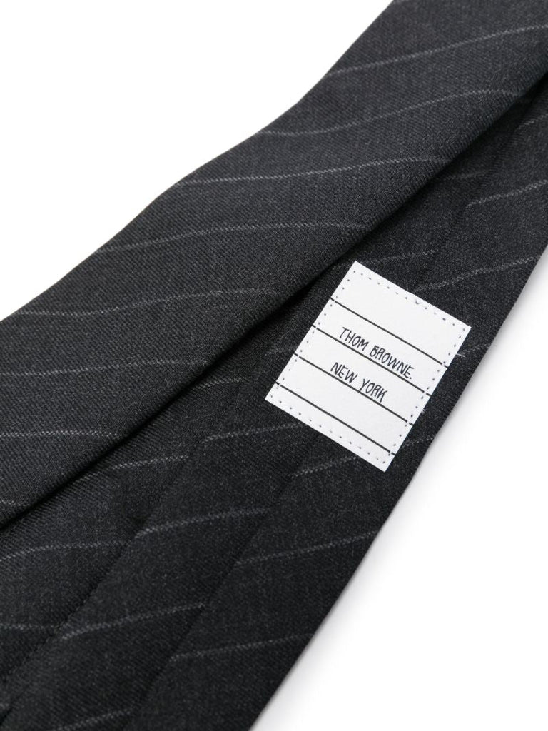Grey Striped Wool Tie