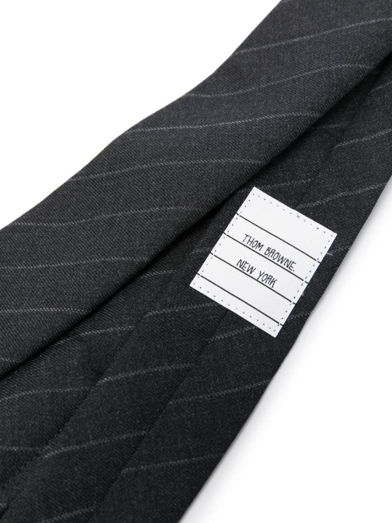 Grey Striped Wool Tie