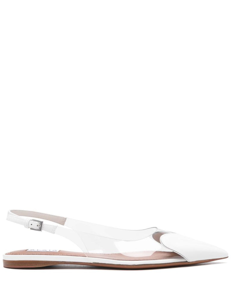 White Le Coeur Slingback Ballet Pumps