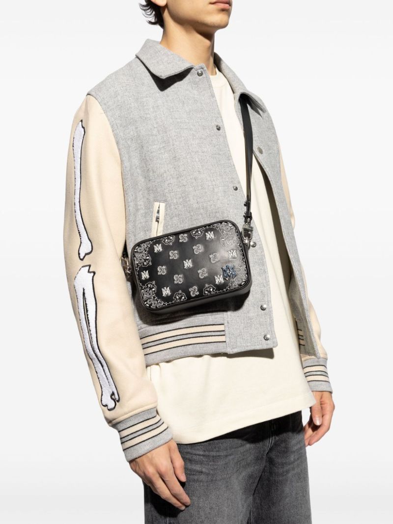 Black Bandana Ma-embroidered Leather Camera Bag