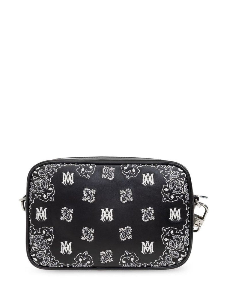 Black Bandana Ma-embroidered Leather Camera Bag