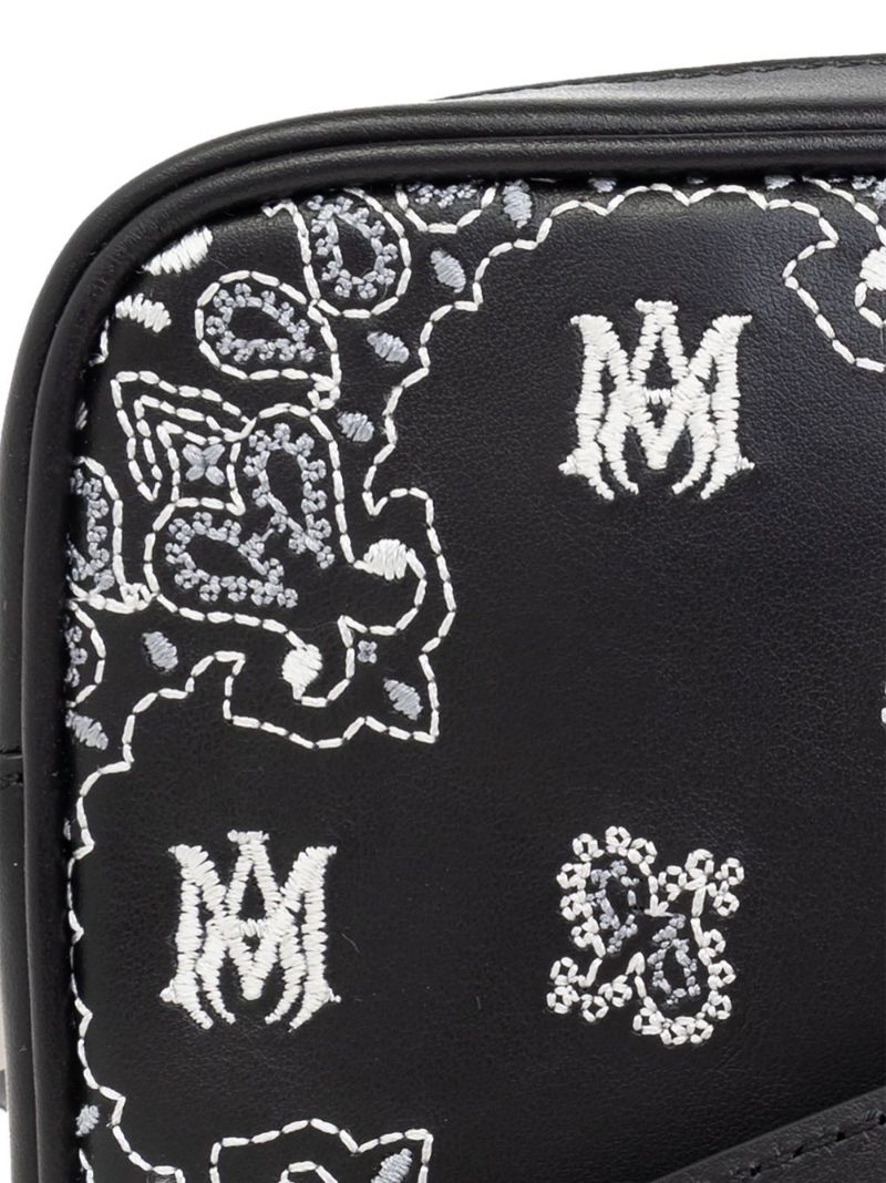 Black Bandana Ma-embroidered Leather Camera Bag