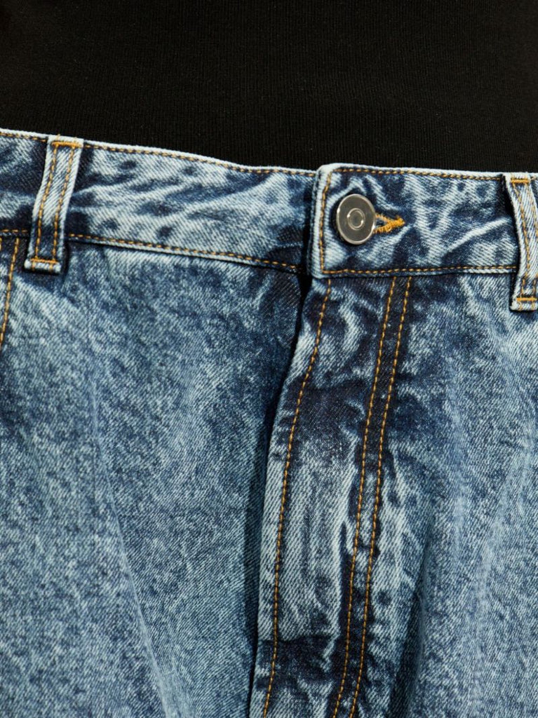 Blue Knitted Waistband Jeans