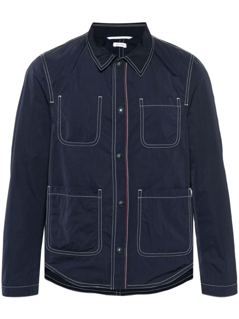 Contrast-stitching Shirt Jacket