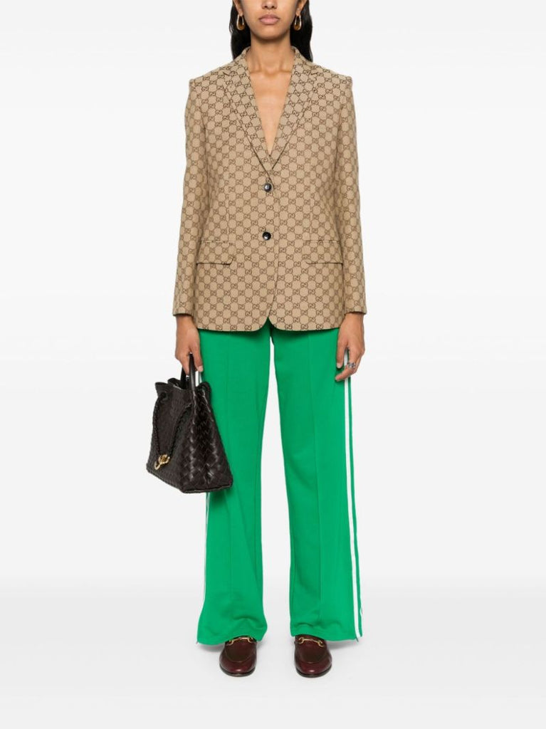 Neutral Gg Canvas Single-breasted Blazer