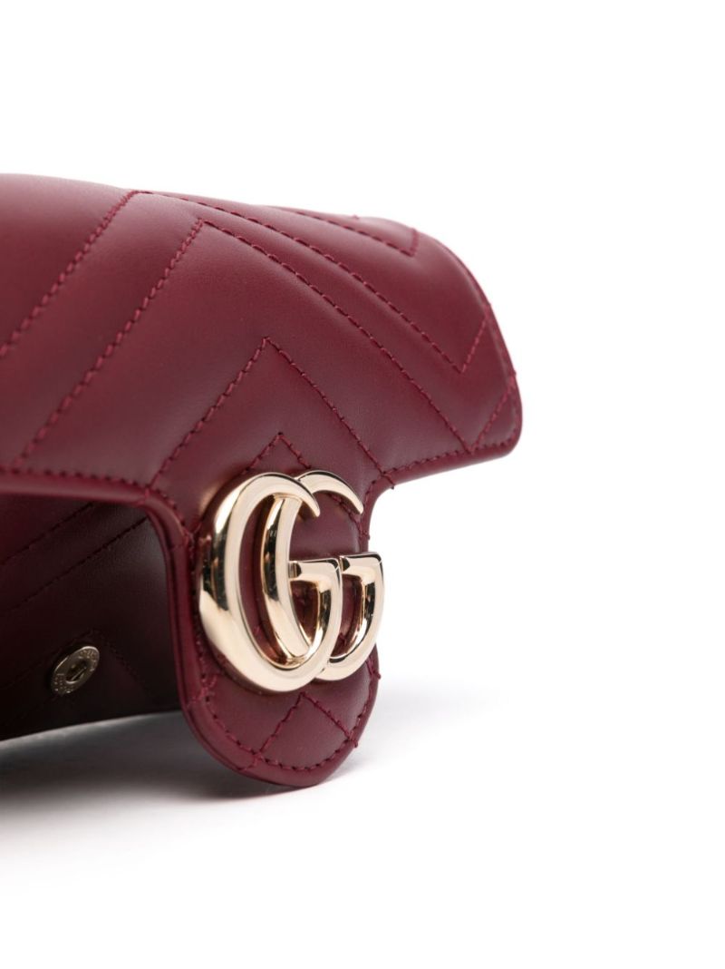 Red Gg Marmont Super Mini Leather Shoulder Bag