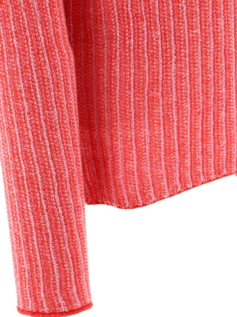 Red Logo-embroidered Ribbed-knit Sweater