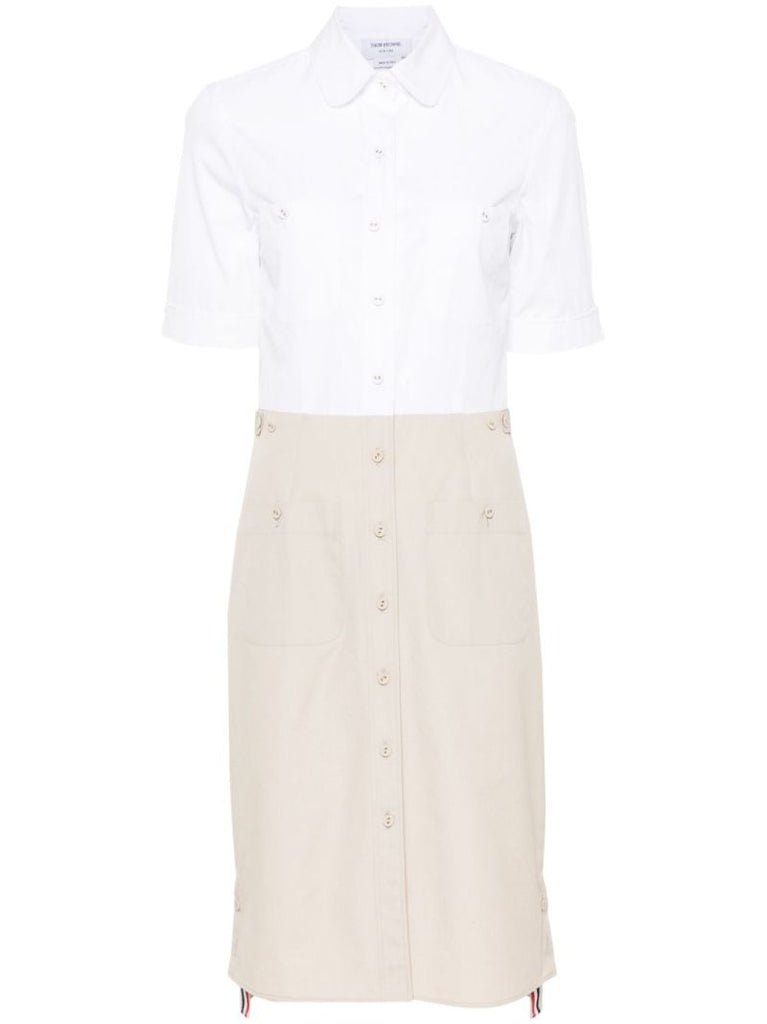Colour-block Shirt Dress