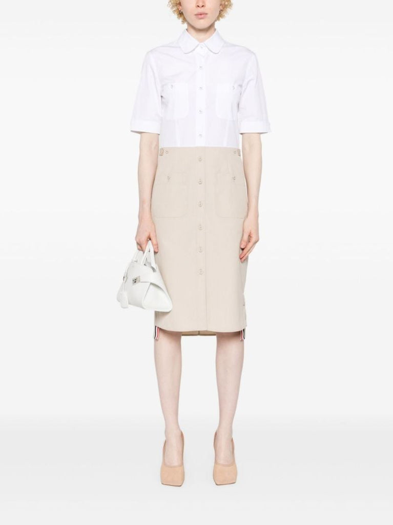 Colour-block Shirt Dress
