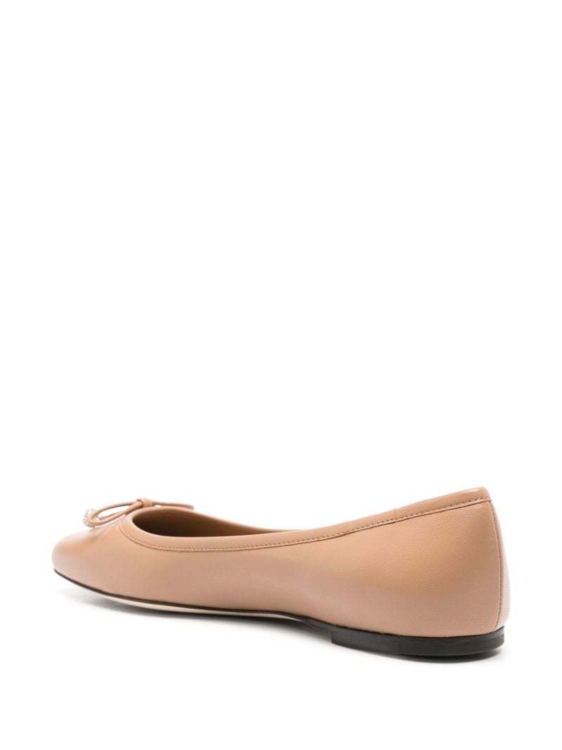 Neutral Elme Leather Ballet Pumps