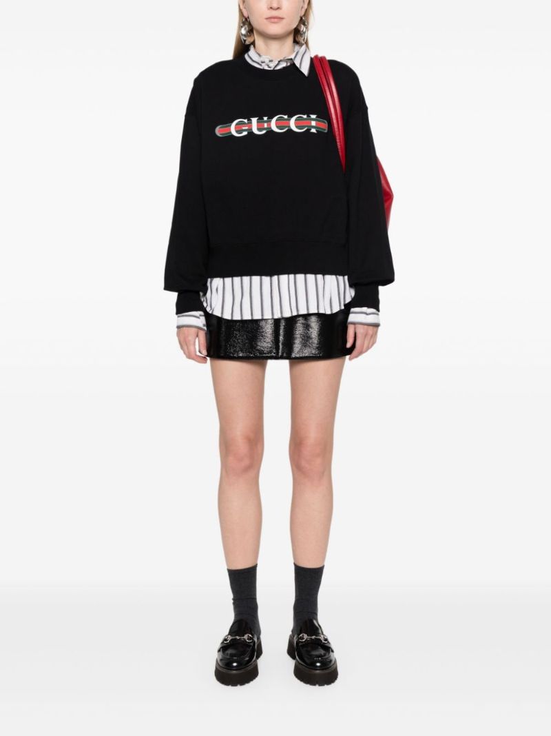 Black Logo-pritn Cotton Sweatshirt