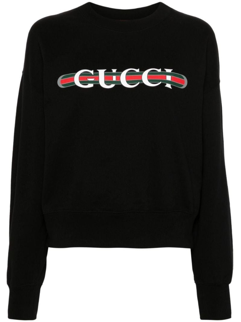 Black Logo-pritn Cotton Sweatshirt