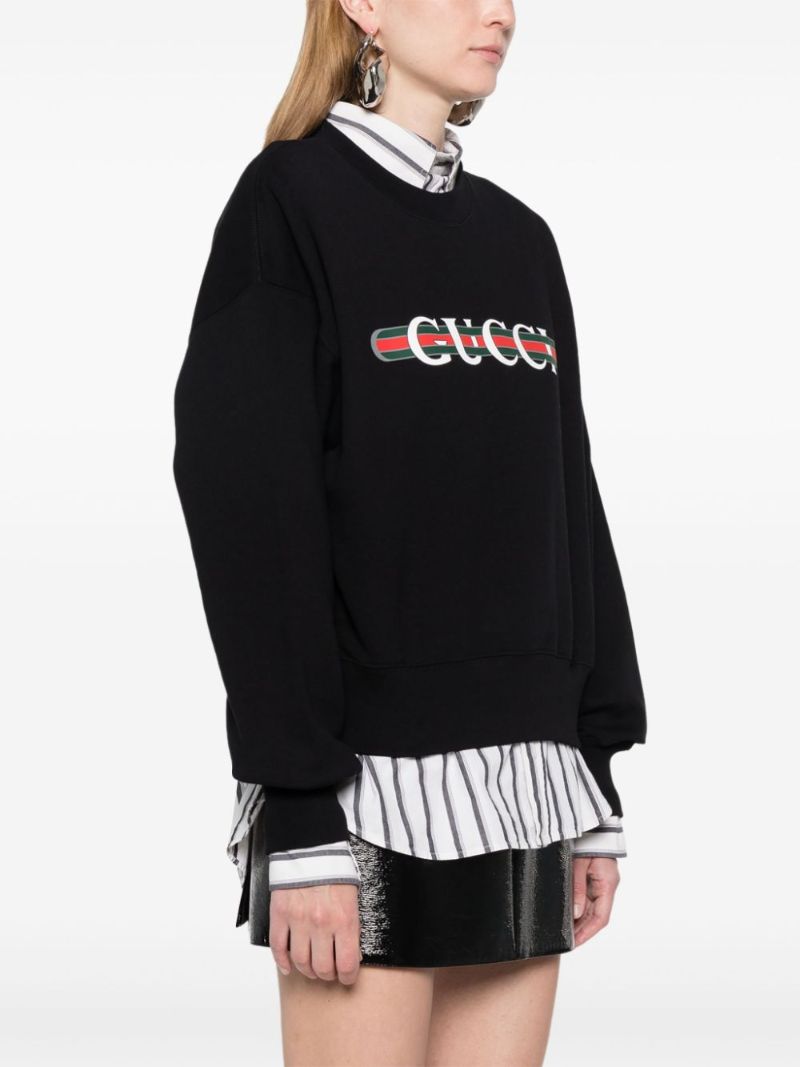Black Logo-pritn Cotton Sweatshirt