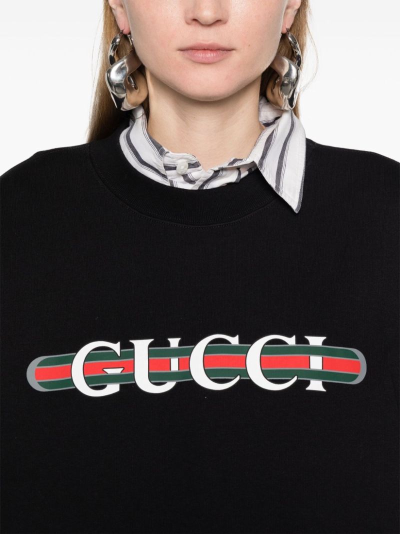 Black Logo-pritn Cotton Sweatshirt