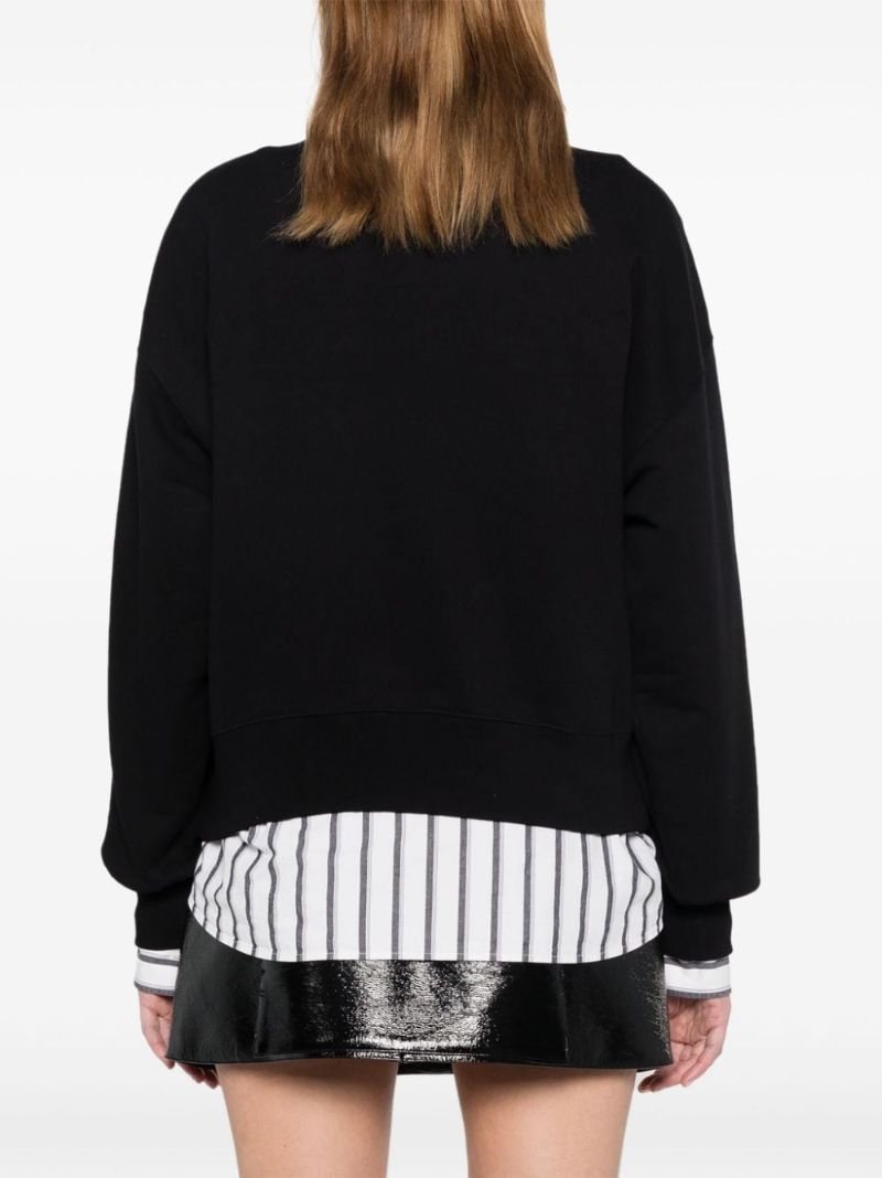 Black Logo-pritn Cotton Sweatshirt