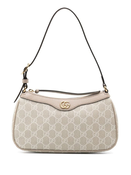 Neutral Ophidia Gg Small Shoulder Bag