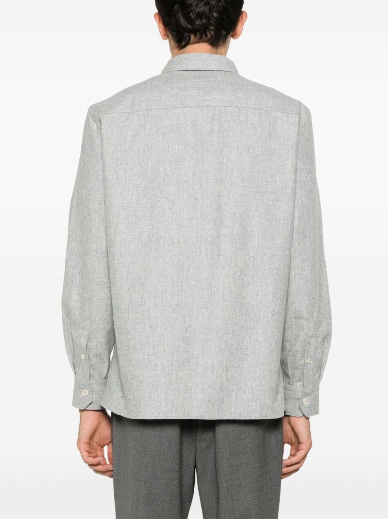 Grey Virgin-wool Flannel Overshirt