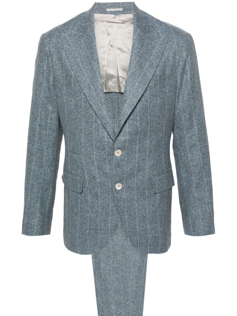 Blue Striped Single-breasted Suit