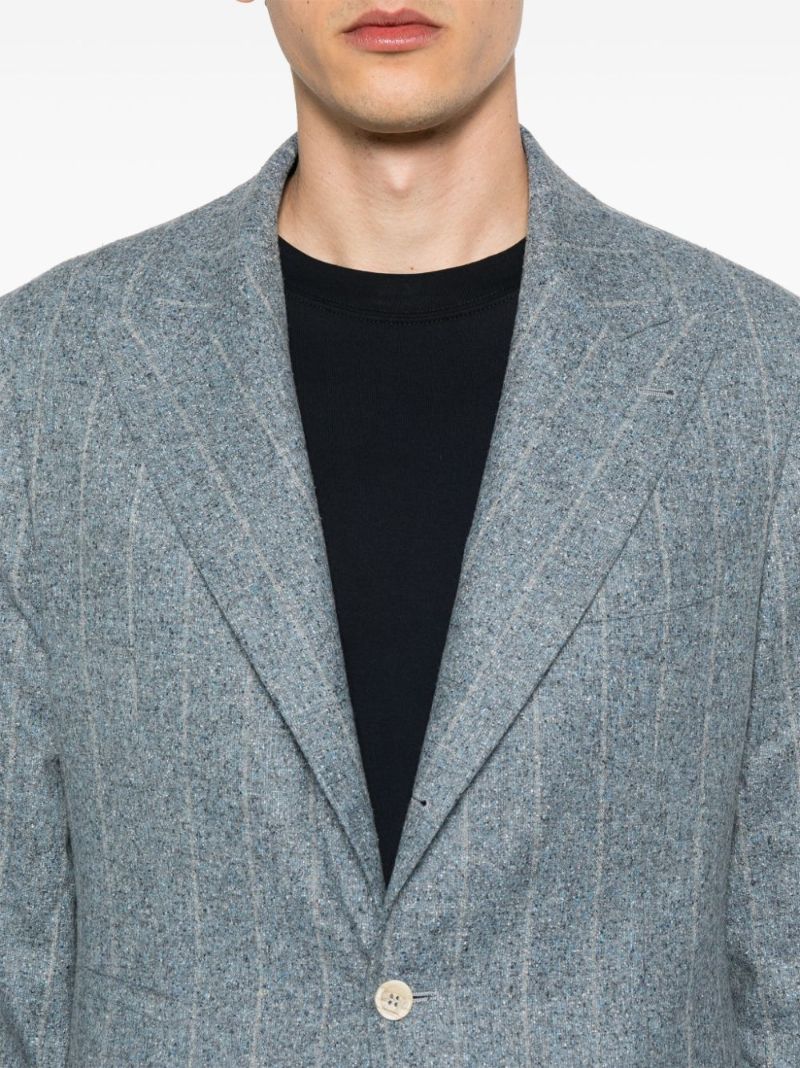 Blue Striped Single-breasted Suit