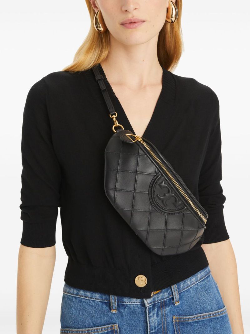 Black Fleming Leather Belt Bag