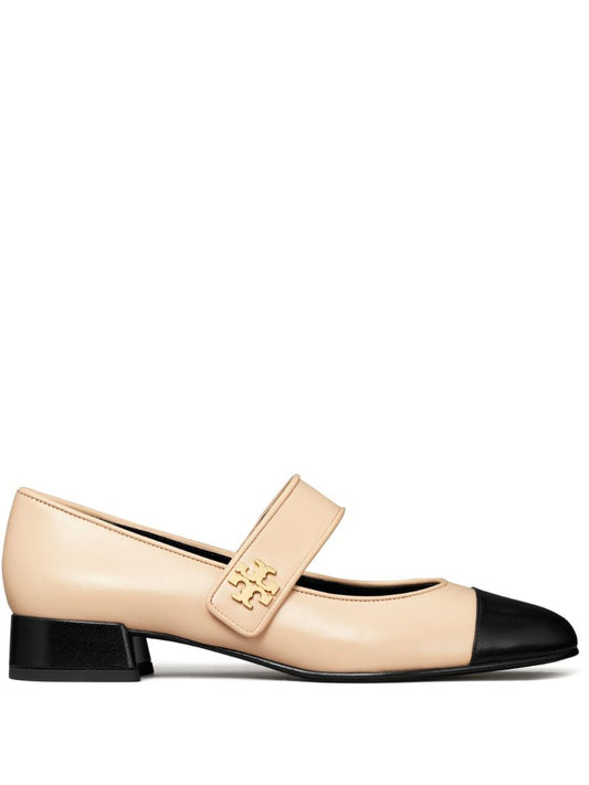 Pink Double T Leather Ballet Pumps