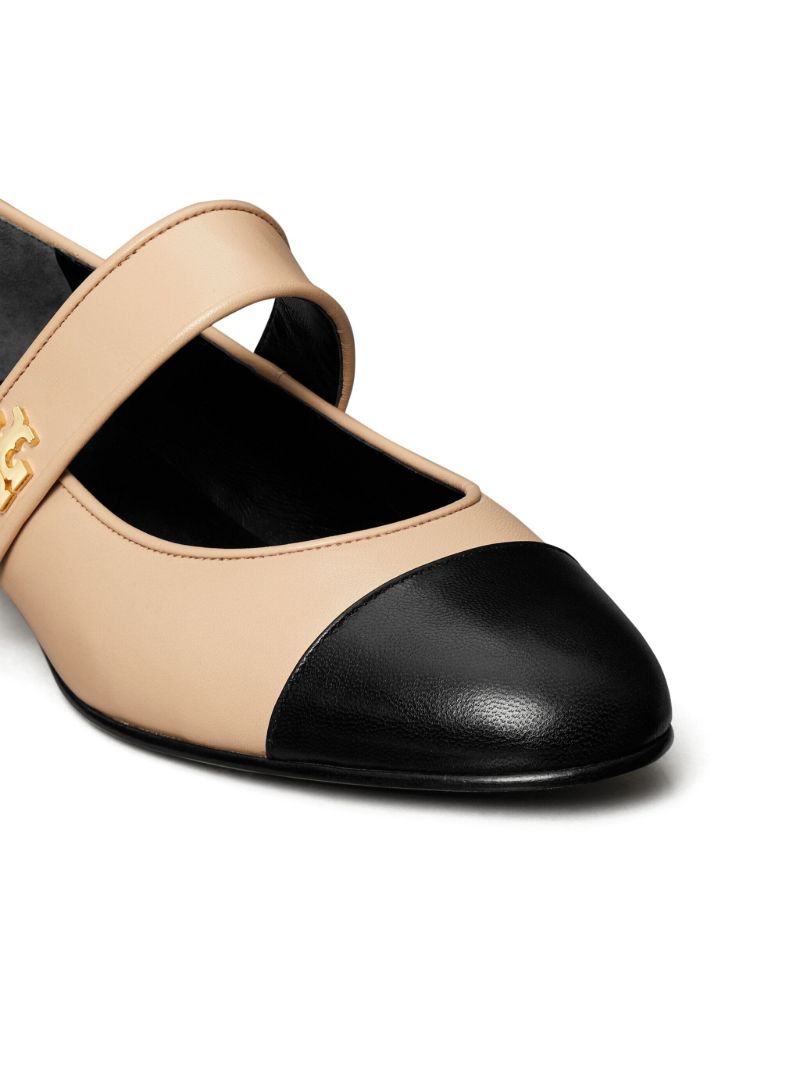 Pink Double T Leather Ballet Pumps