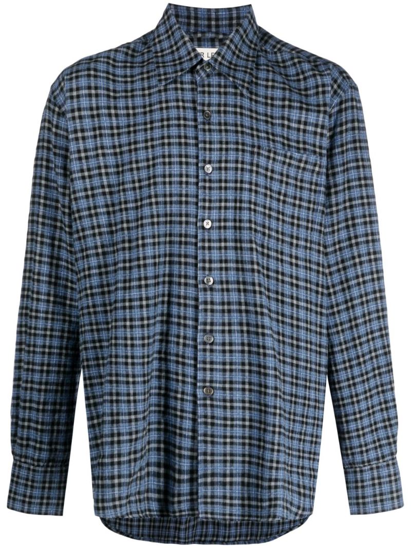 Blue Above Checked Flannel Shirt