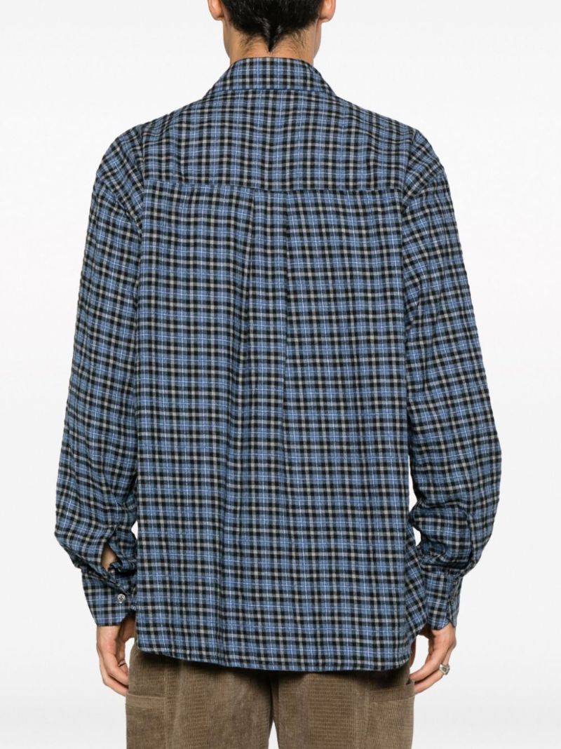 Blue Above Checked Flannel Shirt